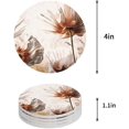 thumbnail image 1 of POGLIP White Flower Oil Painting Style Set of 6 Round Coaster for Drinks, Absorbent Ceramic Stone Coasters Cup Mat with Cork Base for Home Kitchen Room Coffee Table Bar Decor, 1 of 5