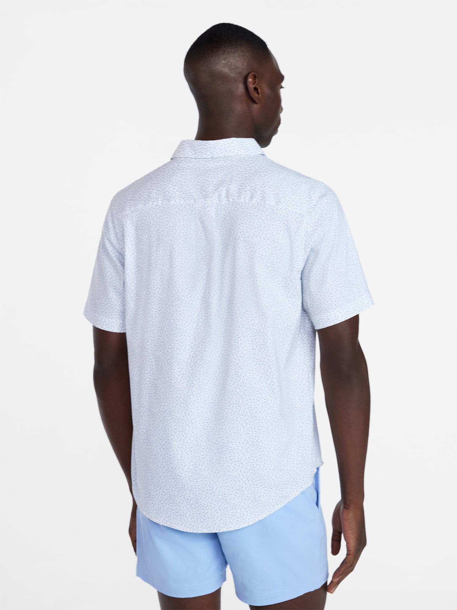 George Men's & Big Men's Modern Fit Button Up Performance Shirt with Short Sleeves, Sizes S-3XL