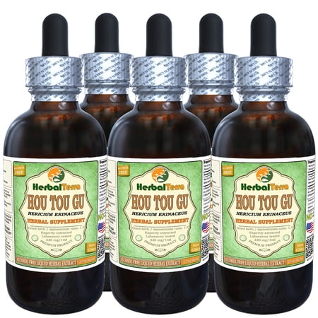 Hou Tou Gu (Hericium Erinaceus) Glycerite, Dried Mushroom Alcohol-FREE Liquid Extract (Herbal Terra, USA) 5x2 oz