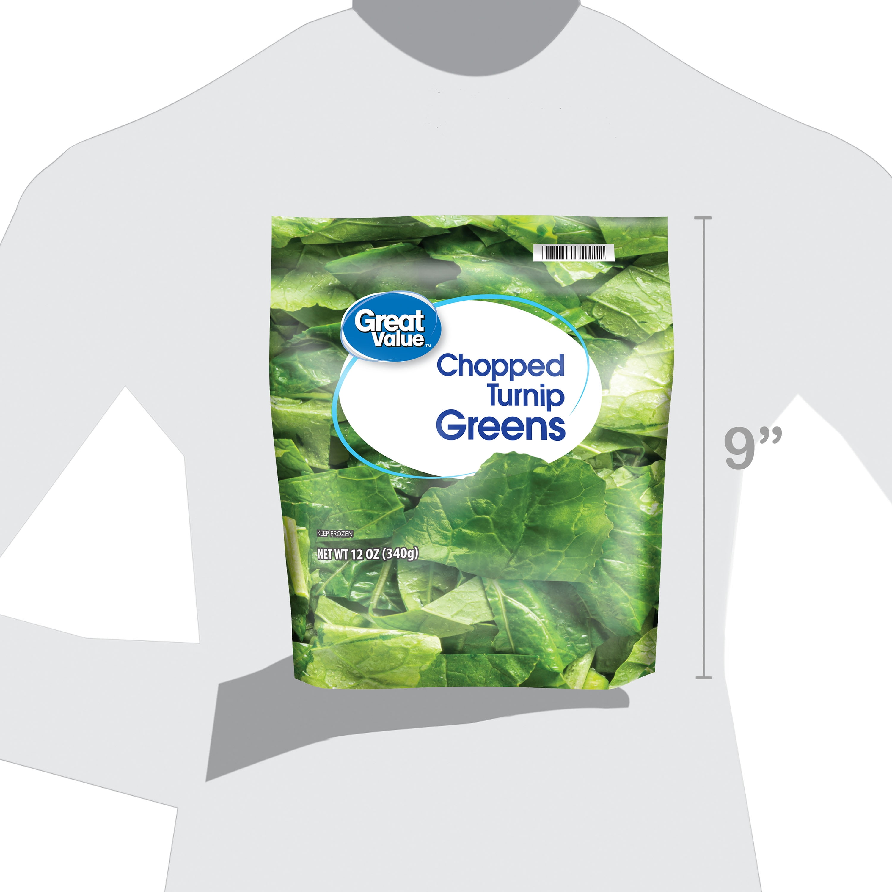 Great Value Chopped Turnip Greens, 12 oz (Frozen)