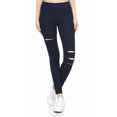 thumbnail image 4 of Women's Ripped Jeggings Distressed Jean Legging Pull On Stretch Skinny Pants Size S-XXXL 29" Inseam, 4 of 6