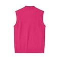 thumbnail image 5 of Resicozy Men's Sweater Vest Solid Color V Neck Sleeveless Knitted Button Down Cardigan Big and Tall Vest Hot Pink XL, 5 of 6
