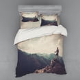 thumbnail image 2 of Ambesonne Mountain Bedding Set 3 Pcs, Woman Hiker on Top, Twin XL, Multicolor, 2 of 3