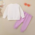 thumbnail image 6 of TOWED22 Baby Girl Toddler Fall Winter Clothing Set Long Sleeve Graphic Sweatshirt and Joggers Pants 2pcs Outfits Soft(Purple,3-6 M), 6 of 7