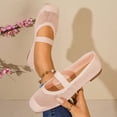 thumbnail image 6 of Samdudou Ballet Flats for Women Closed Toe Mary Jane Slip On Shoes Hollow Out Mesh Knit Upper with Elastic Instep Strap Casual Walking Footwear, 6 of 9