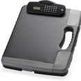Officemate Portable Clipboard Storage Case with Calculator, Charcoal