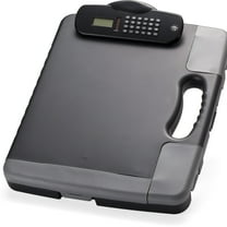 Officemate Portable Clipboard Storage Case with Calculator, Charcoal (83302)