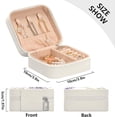 thumbnail image 4 of GZHJMY Travel Jewelry Box Violet Flowers PU Leather Jewelry case Small Portable Jewelry Organizer Box(White) for Necklace Bracelet Earrings Rings, 4 of 7