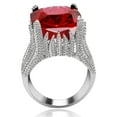 thumbnail image 5 of Uloveido Women's Flame Shape Super Big Square Red CZ Wide Wedding Band Statement Engagement Rings (Size 6) RA0414, 5 of 7