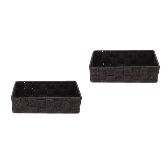 MLINS 2pcs Non-Woven Strap Bin Kitchen Storage Basket Woven Cube Storage Organizer Bins Bathroom Countertop Accessories And Nursery Organization