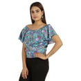 thumbnail image 3 of Moomaya Hauts Imprimés pour Femmes Manches Courtes Évasées Blouse, 3 of 7