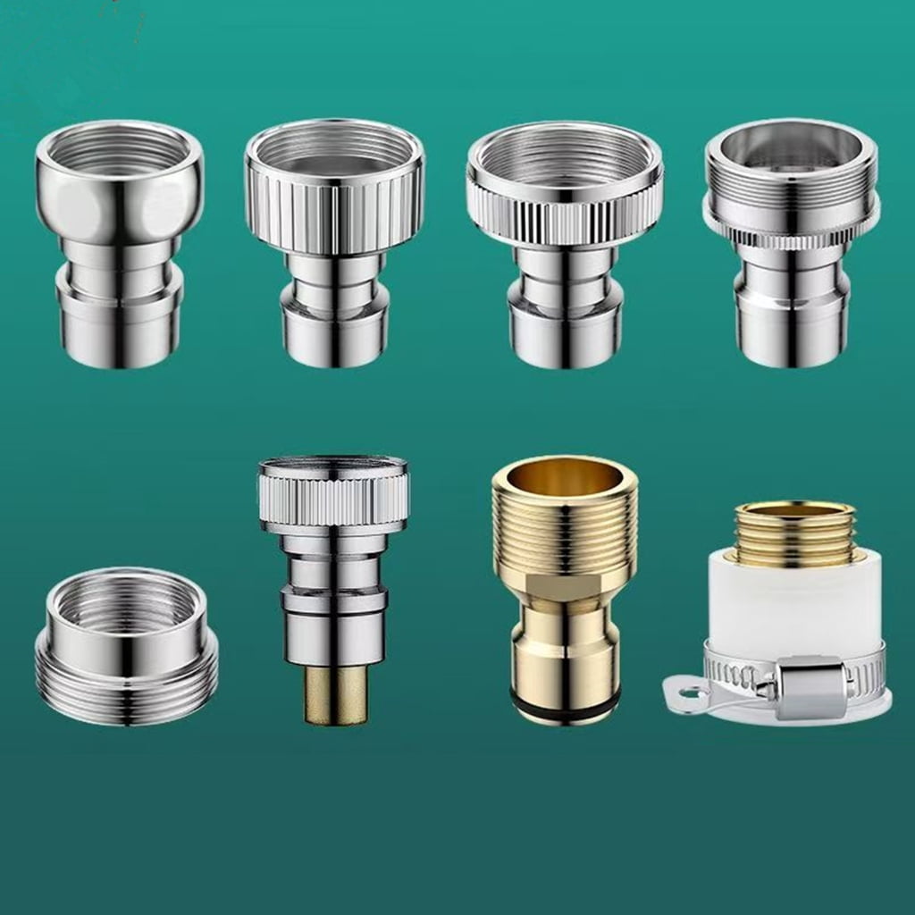 Tibvox Strong Brass Hose Adapters Universal Quick Connection Couplers for Faucets Garden Hoses & Washing Machine Tubes