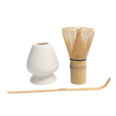 

3 in 1 Matcha Set Bamboo Whisk Teaspoon Handmade Tea Sets Indoor Kitchen Tea\-making Tools Festival Christmas Gifts White