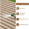 thumbnail image 5 of Enyhom Waterproof Outdoor Rug 5'x8', Reversible Striped Patio Rug, Plastic Straw Outdoor RV Carpet for Outsides, Patio, Camping, Balcony, RV and Deck, Brown/Beige, 5 of 6