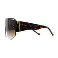 thumbnail image 3 of Oversized Shield Curved Top Thick Temple Mob Fashion Sunglasses Tortoise Brown, 3 of 4