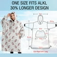 thumbnail image 4 of Oversized Wearable Blanket Hoodie,White Cartoon Unicorn Star Pattern Sherpa Blanket Hoodie with Super Pockets,Super Warm Fuzzy Pullover for Women & Men, 4 of 6