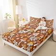 thumbnail image 4 of Feelyou Rustic Mushroom Twin Sheet Sets, Orange Flower Floral Bedding, 3 Pieces, 4 of 7