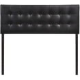 thumbnail image 3 of Hawthorne Collections Contemporary Tufted Button Faux Leather Upholstered Queen Headboard in Black, 3 of 6