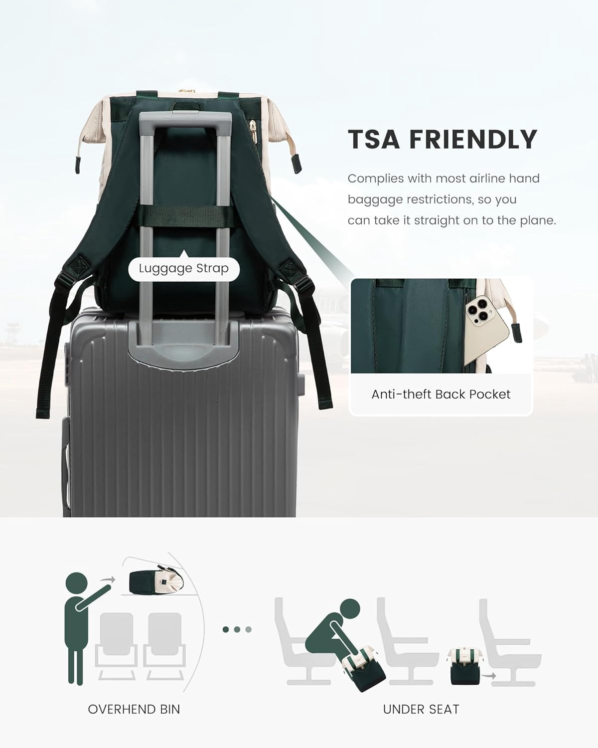 Lovevook Laptop Backpack for Women 15.6 inch, Fashion Women Laptop Work Bag, College Teacher Nurse Backpack Purse