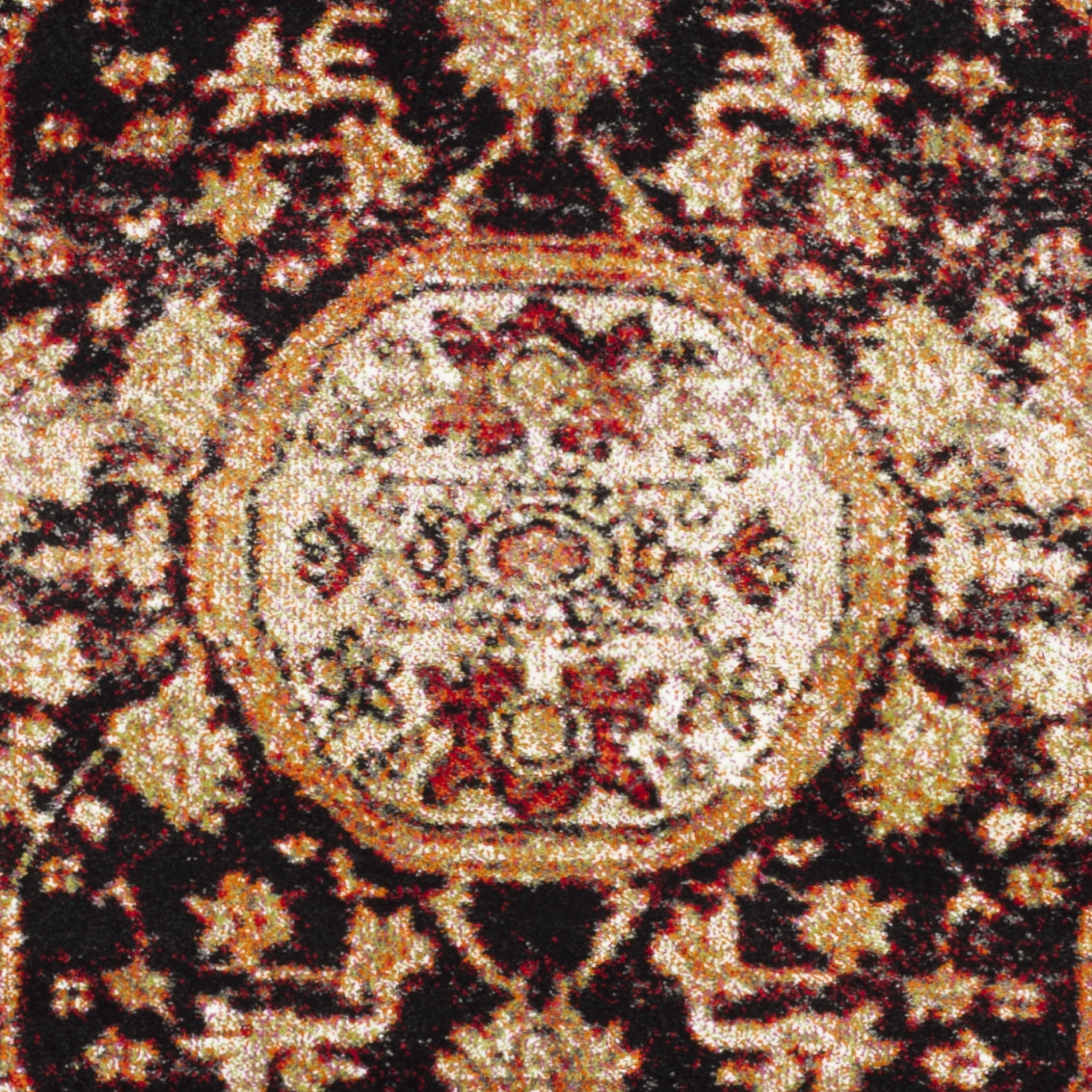 SAFAVIEH Vintage Hamadan Tahnee Traditional Area Rug, Red/Multi, 5'3" x 5'3" Round