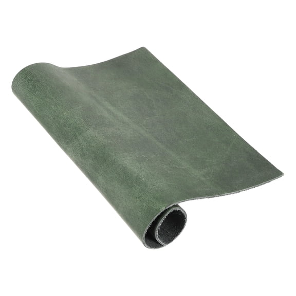 Uxcell Genuine Leather Sheet, 7.9" x 11.8" Retro Cowhide Full Grain Leather Pieces, Pre Cut Sheets for Crafting, Sewing, Tooling, Sheath Making, Dark Green