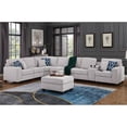 thumbnail image 6 of 9-Piece Linen Fabric Upholstered Sectional With Console & Ottoman-Light Gray, 6 of 14