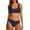 Navy, variant on Huowey Women Swimwear 2PCS Halter Neck Bikini Crop Tops High Cut Swimsuit Sporty High Waisted Bathing Suit With Bottoms Boho Bathing Suit Honeymoon Cruise Trendy Wear