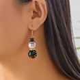 thumbnail image 3 of Top-keivon New Christmas Earrings, Fashionable and Versatile, European and American Style with Synthetic Zirconia Snowflake and Faux Hat Snowman Stud Earrings for Women - Christmas, 3 of 8