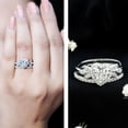 thumbnail image 3 of Rosec Jewels Lab Grown Diamond Heart Shaped Wedding Bridal Ring Set of 2 - Diamond Engagement Ring with Enhancer - EF-VS Quality, 18K White Gold, US 3.00, 3 of 9