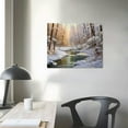 thumbnail image 3 of JEUXUS Canvas Print Wall Art Winter River in Snowy Forest Nature Wilderness Illustrations Modern Art Rustic Scenic Colorful Multicolor Zen for Living Room, Bedroom, Office, 3 of 4