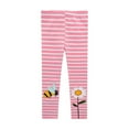 thumbnail image 2 of Godderr Toddlers Leggings，Baby Pink Stripe Stripe，Girls Cotton Anti-Mosquito Pants Leggings, 2 of 8