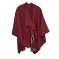 thumbnail image 1 of Wraps Womens Large Front Poncho Sweater Wrap Topper Knitted Elegant Shawls Cape For Fall Winter Wraps, 1 of 3