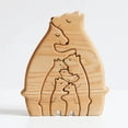thumbnail image 2 of Rompecabezas familiar de madera Oso Arte Osos Escultura decorativa (F), 2 of 5