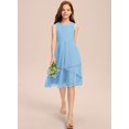 thumbnail image 4 of Drtj 2-14T Kids Junior Bridesmaid Wedding Dress A-line Scoop Knee-Length Chiffon Flower Girl Dresses, 4 of 6