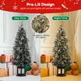 thumbnail image 3 of Towallmark 4.5ft Christmas Tree with 200 Warm White LED Lights, Pre-Lit Artificial Christmas Tree with Lighting Potted Base, 8 Lighting Modes, Holiday Xmas Tree with Red Berries, for Home, Entrances, 3 of 7
