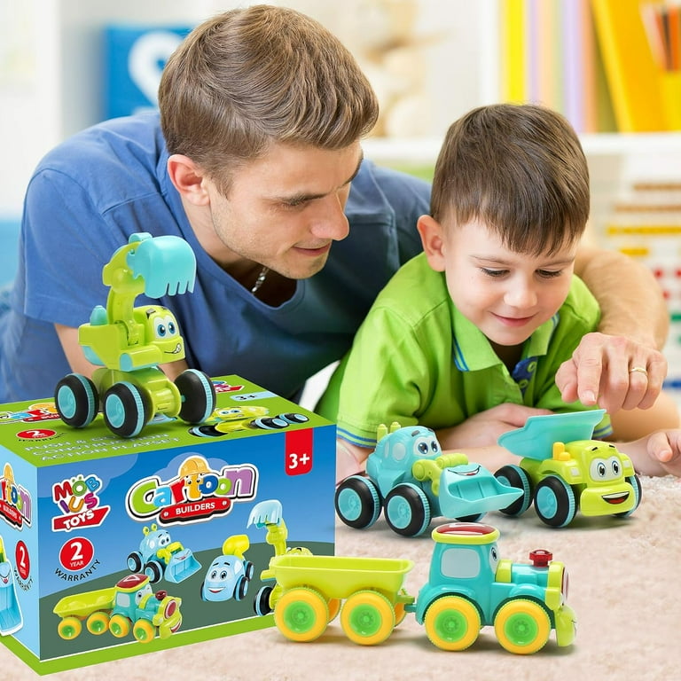 Toys for a 2 Year Old Boy | Go Cars Cartoon Construction Vehicle Set 