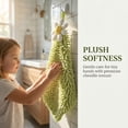 thumbnail image 4 of REGALWOVEN 2 Pack Cute Flower Chenille Hanging Hand Towels, Soft Absorbent, Quick Dry Decorative Towels for Kitchen, Bathroom Green 12" x 12", 4 of 7