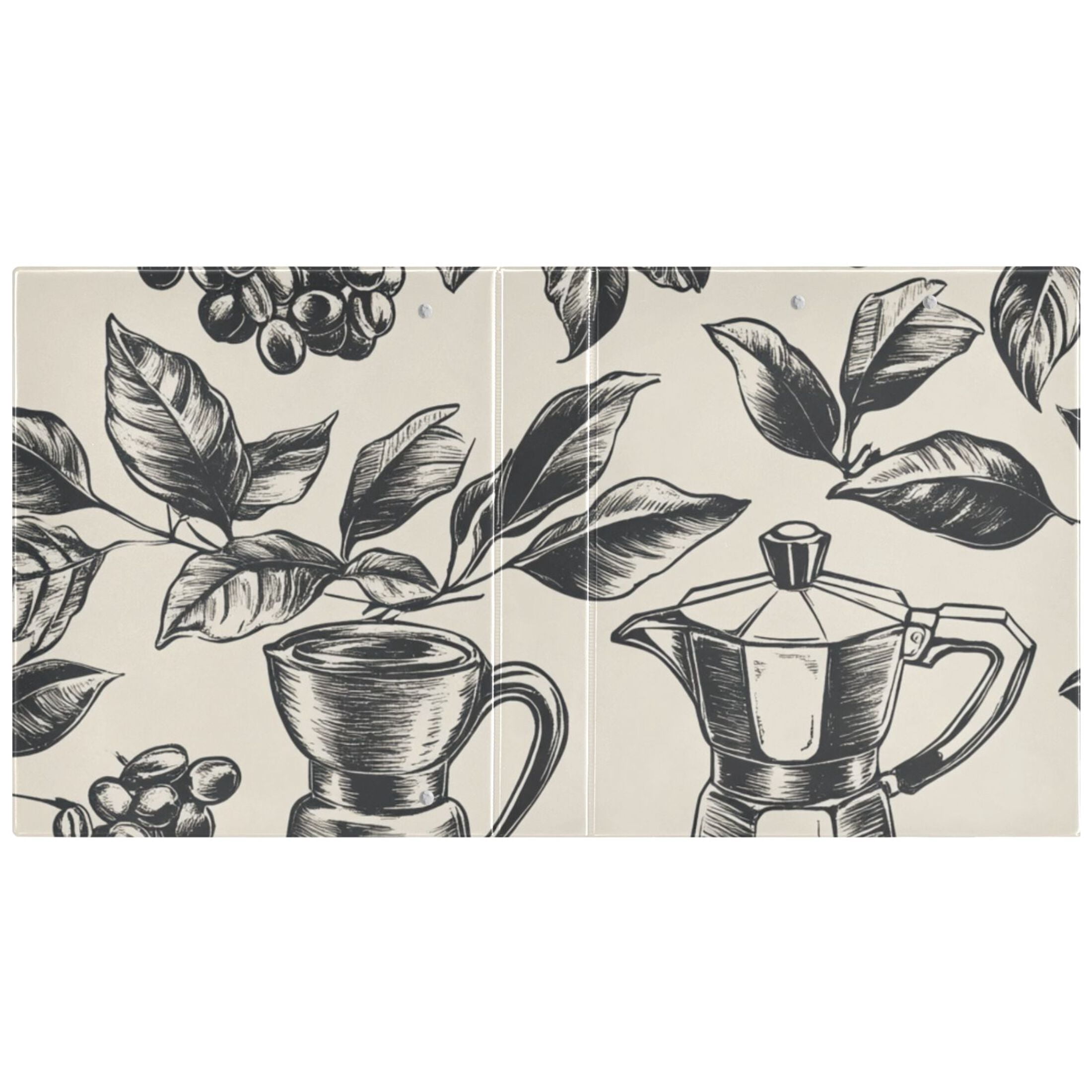 Vintage Leaves Coffee 3 Ring Binders 1.5 inch Hardcover File Folders with Interior Pockets A4 Size Organizer for School Office Hospital