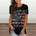 thumbnail image 2 of OAVQHLG3B 4th of July Outfits for Women American Flag T Shirt Summer Casual Round-neck Shirt T Short Sleeve Letters Print Tees Tops Blouse, 2 of 6