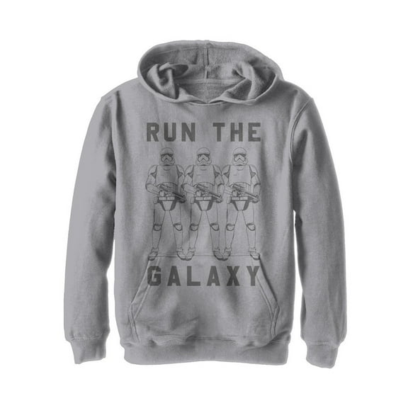 Boy's Star Wars The Last Jedi Run the Galaxy Pull Over Hoodie Athletic Heather Medium