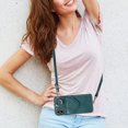 thumbnail image 4 of Crossbody Wallet Back Case for iPhone X/XS with Card Holder, Vintage Premium PU Leather Case with Long Shoulder Strap, Purse Shockproof Flip Phone Cover for iPhone X/XS, Green, 4 of 13