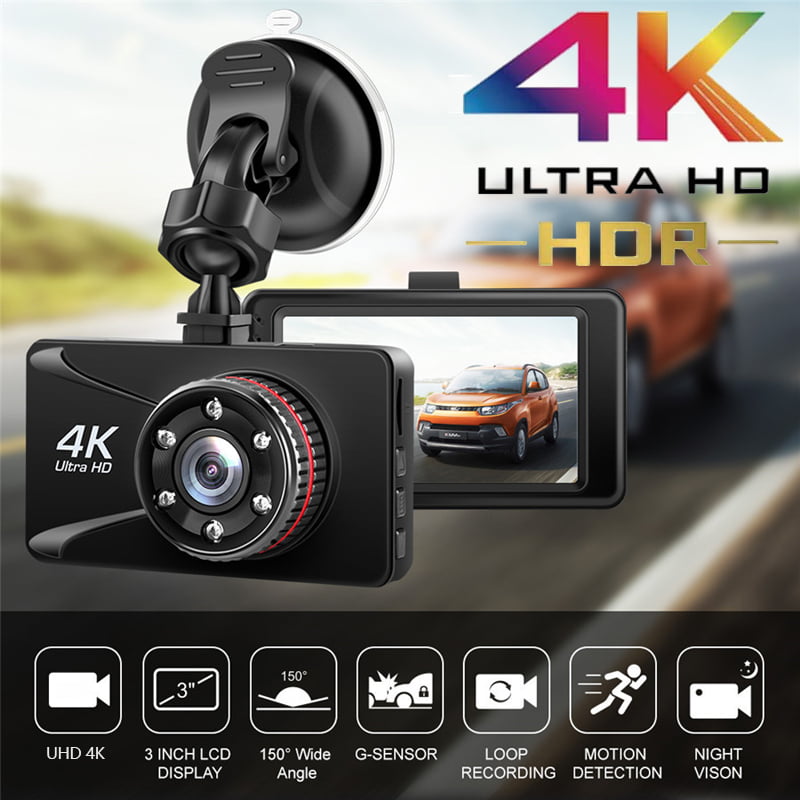 Motion Detection 1080p HD Dashboard Camera 170° Super Wide Angle Loop Recording Front and Rear Dual Lens 4 LCD Screen Car DVR Parking Monitor G-Sensor TGHY Dash Cam