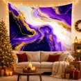thumbnail image 3 of Purple, White and Gold Vortex Across Flowing Swirls, Dramatic Abstract for Art Lovers, Fluid Art Decor, Housewarming Gift, Tapestry Wall Hanging for Living Room and Studio, 3 of 7