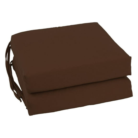 Blazing Needles Indoor 16" x 16" Twill  Chair Cushion, Chocolate