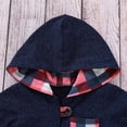 thumbnail image 5 of FRSASU Kids Clothing Clearance Autumn Spring Baby Girls Boys Infant Letter Printed Plaid Splicing Long Sleeve Hoodie Top and Trousers, 5 of 9