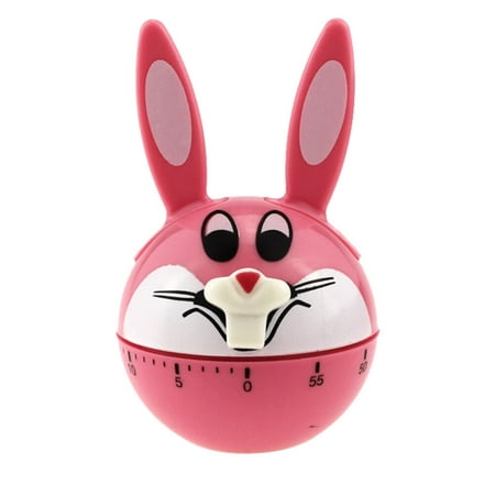 

1Pc Household Mechanical Timer Creative Rabbit Shaped Timer Timing Tool (Pink)