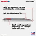 thumbnail image 2 of Lenox 1832146 Reciprocating Saw Blade, Applicable Materials: Wood, 1 in W, 12 in L, 6 TPI, Carbide Cutting Edge, 2 of 5
