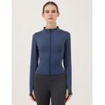thumbnail image 2 of ORUYROP Women's Lightweight Stretchy Workout Full Zip Running Track Jacket with Thumb Holes, 2 of 7