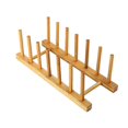 thumbnail image 3 of 2 estantes de bambú para secar platos, escurridor de platos, soporte para tapa de almacenamiento, soporte para gabinete de cocina, organizador para platos, platos, tazones, tazas, tapas de o, 3 of 4