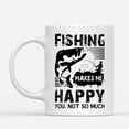 thumbnail image 2 of Coffee Mugs Fishing Makes Me Happy You Not Funny Birthday Fish Lovers Gifts for Fisherman Dad, Men Coffee Lovers 11oz 15oz White Mug Christmas Gift, 2 of 7
